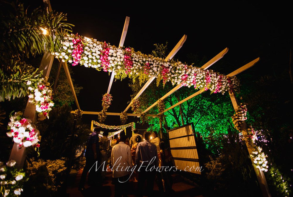 Cocktail party decoration in Bangalore wedding entrance decoration