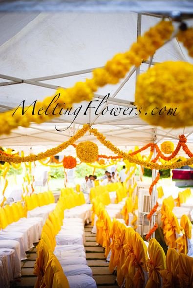 Twists Of Marigolds To Enhance The Charm Of Wedding