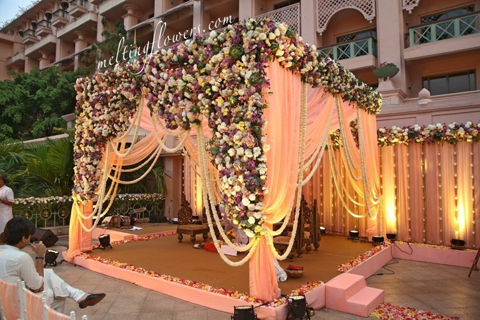 Stage Or Mandap Decoration For Outdoor Mysore Weddings
