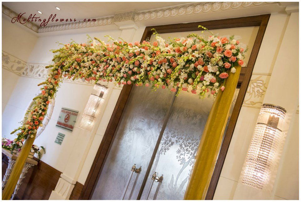 floral entrance decor | Wedding Decorations, Flower Decoration ...
