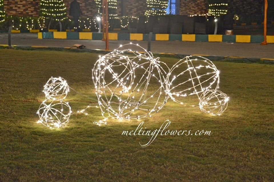 lights garden venue decor | Wedding Decorations, Flower Decoration